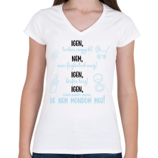 PRINTFASHION Igen, kisfiú lesz! - Női V-nyakú póló - Fehér