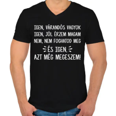PRINTFASHION Igen, várandós vagyok - Férfi V-nyakú póló - Fekete