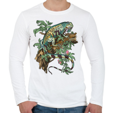 PRINTFASHION iguana - Férfi hosszú ujjú póló - Fehér