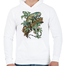 PRINTFASHION iguana - Férfi kapucnis pulóver - Fehér