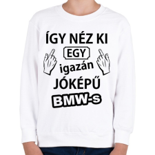 PRINTFASHION Így néz ki egy igazán jóképű BMW-s - Gyerek pulóver - Fehér gyerek pulóver, kardigán