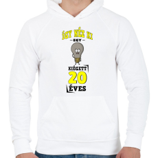 PRINTFASHION igy néz ki egy kiégett 20 éves - Férfi kapucnis pulóver - Fehér