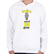 PRINTFASHION igy néz ki egy kiégett 20 éves - Gyerek kapucnis pulóver - Fehér