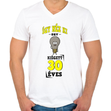 PRINTFASHION igy néz ki egy kiégett 30 éves - Férfi V-nyakú póló - Fehér férfi póló