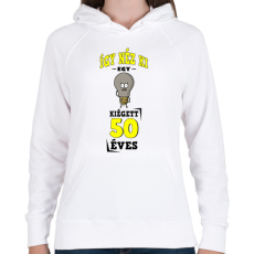 PRINTFASHION igy néz ki egy kiégett 50 éves - Női kapucnis pulóver - Fehér