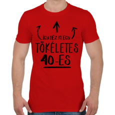 PRINTFASHION Így néz ki egy tökéletes 40-es - Férfi póló - Piros