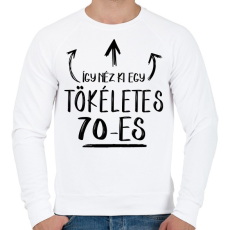 PRINTFASHION Így néz ki egy tökéletes 70-es - Férfi pulóver - Fehér