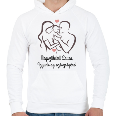 PRINTFASHION Igyunk az egészségére - Férfi kapucnis pulóver - Fehér