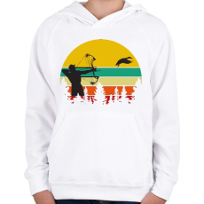 PRINTFASHION Íjász - Gyerek kapucnis pulóver - Fehér