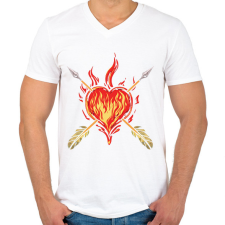 PRINTFASHION Íjász szív - Férfi V-nyakú póló - Fehér férfi póló