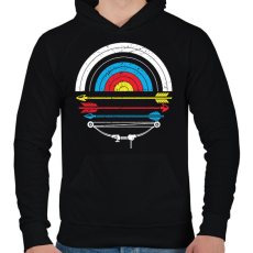 PRINTFASHION Íjászat - Férfi kapucnis pulóver - Fekete