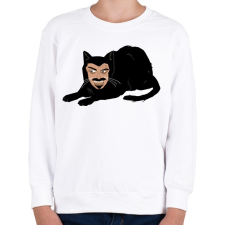 PRINTFASHION Ijesztő cica - Gyerek pulóver - Fehér gyerek pulóver, kardigán
