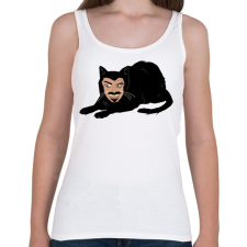 PRINTFASHION Ijesztő cica - Női atléta - Fehér női trikó