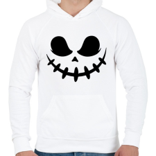 PRINTFASHION Ijesztő halloween fej - Férfi kapucnis pulóver - Fehér férfi pulóver, kardigán