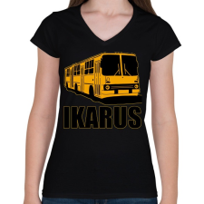 PRINTFASHION Ikarus - Női V-nyakú póló - Fekete női póló