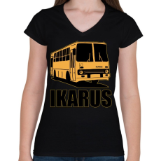 PRINTFASHION Ikarus - Női V-nyakú póló - Fekete