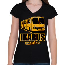 PRINTFASHION Ikarus  - Női V-nyakú póló - Fekete