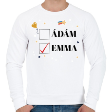 PRINTFASHION Iker baba - Névvel - Férfi pulóver - Fehér