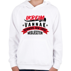 PRINTFASHION Ikreim vannak - Gyerek kapucnis pulóver - Fehér