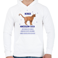 PRINTFASHION Ikrek - Abesszin cica - Férfi kapucnis pulóver - Fehér