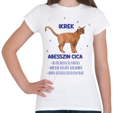 PRINTFASHION Ikrek - Abesszin cica - Női póló - Fehér