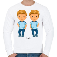 PRINTFASHION Ikrek - Férfi pulóver - Fehér férfi pulóver, kardigán