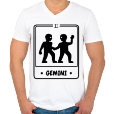 PRINTFASHION ikrek - Férfi V-nyakú póló - Fehér férfi póló