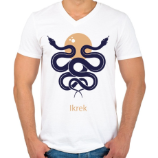 PRINTFASHION Ikrek minta - Férfi V-nyakú póló - Fehér