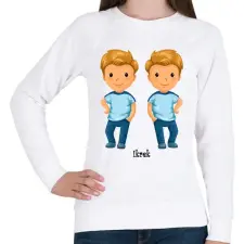 PRINTFASHION Ikrek - Női pulóver - Fehér női pulóver, kardigán