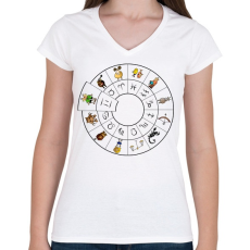 PRINTFASHION Ikrek - Női V-nyakú póló - Fehér