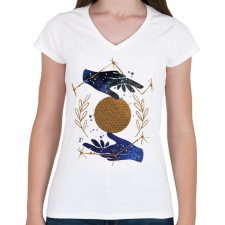 PRINTFASHION Ikrek - Női V-nyakú póló - Fehér női póló