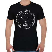 PRINTFASHION Ikrek tulajdonságok - Férfi póló - Fekete férfi póló