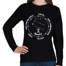 PRINTFASHION Ikrek tulajdonságok - Női pulóver - Fekete női pulóver, kardigán