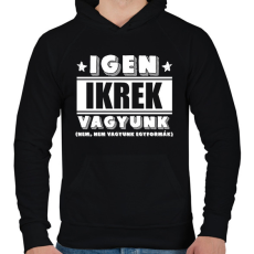 PRINTFASHION Ikrek vagyunk (fehér) - Férfi kapucnis pulóver - Fekete
