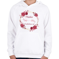 PRINTFASHION Ildikó - Gyerek kapucnis pulóver - Fehér