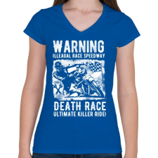 PRINTFASHION Illegális futam  - Női V-nyakú póló - Királykék női póló