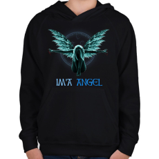 PRINTFASHION IM'A ANGEL - Gyerek kapucnis pulóver - Fekete