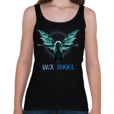 PRINTFASHION IM'A ANGEL - Női atléta - Fekete női trikó