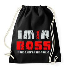 PRINTFASHION IM A BOSS - Sportzsák, Tornazsák - Fekete tornazsák