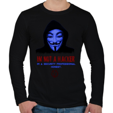 PRINTFASHION im a not hacker-anonimus - Férfi hosszú ujjú póló - Fekete