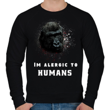 PRINTFASHION IM ALERGIC TO HUMANS - Férfi pulóver - Fekete férfi pulóver, kardigán