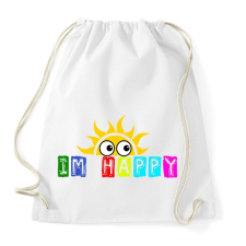PRINTFASHION im happy - Sportzsák, Tornazsák - Fehér tornazsák