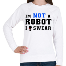 PRINTFASHION im not a robot - Női pulóver - Fehér női pulóver, kardigán