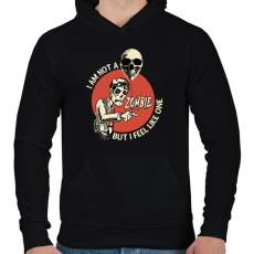 PRINTFASHION Im not a Zombie - Férfi kapucnis pulóver - Fekete