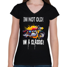 PRINTFASHION IM NOT OLD - Női V-nyakú póló - Fekete női póló