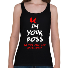 PRINTFASHION IM YOUR BOSS - Női atléta - Fekete női trikó