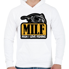 PRINTFASHION Imádok horgászni!  - Férfi kapucnis pulóver - Fehér
