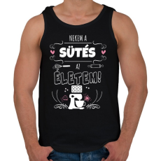 PRINTFASHION Imádok sütni - Férfi atléta - Fekete