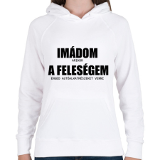 PRINTFASHION Imádom a feleségem - autó - Női kapucnis pulóver - Fehér női pulóver, kardigán