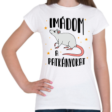 PRINTFASHION Imádom a patkányokat - Női póló - Fehér női póló